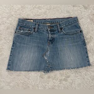 Vintage Y2K Abercrombie & Fitch Micro Mini Beaded Floral Denim Skirt 2S 2 Short